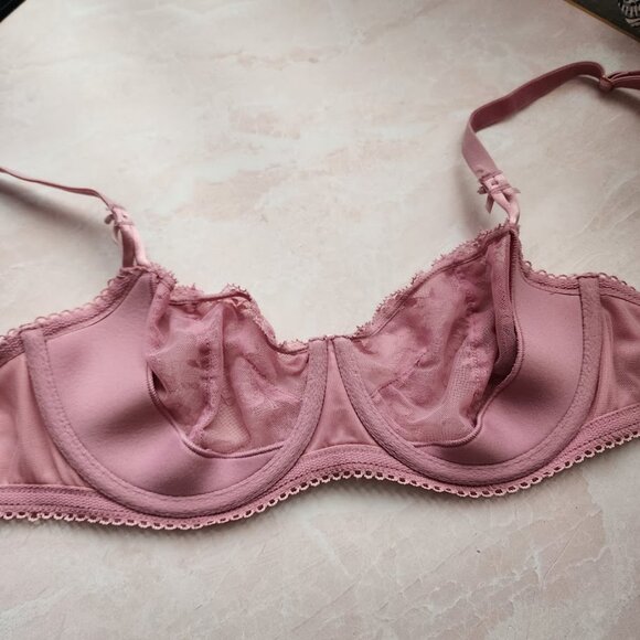 VICTORIA'S SECRET Dream Angels Lace Velvet Push Up Bra Pink 34D Y2K soft girl - Picture 6 of 9